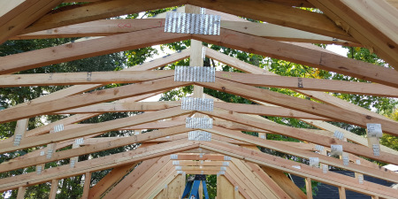 Trusses set on new building