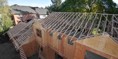 Exposed truss framing from elevation